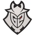 G2 Esports logo embroidery design featuring the iconic stylized 'G' and '2' in bold black and white colors.