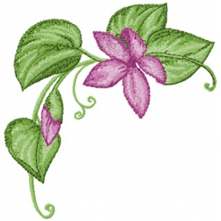 Corner flower embroidery design - Embroidery Design