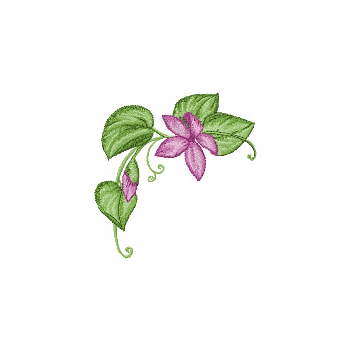 Corner flower embroidery design - Embroidery Design
