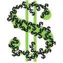Dollar embroidery design featuring a detailed money symbol pattern for stitching