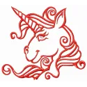 Respectable unicorn embroidery design preview showing detailed stitching pattern