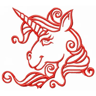 Respectable unicorn embroidery design preview showing detailed stitching pattern