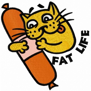 Fat life embroidery design - Embroidery Design