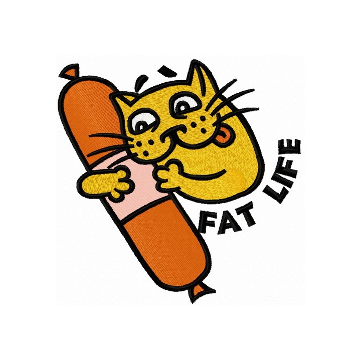 Fat life embroidery design - Embroidery Design