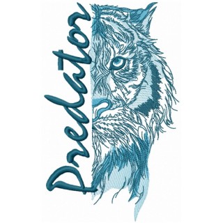Tiger predator embroidery design - Embroidery Design