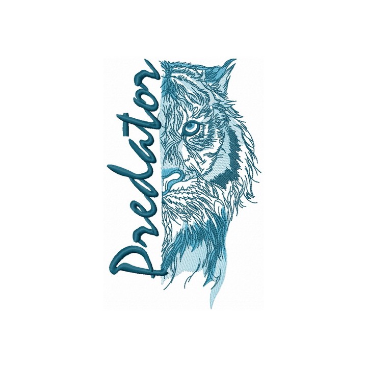 Tiger predator embroidery design - Embroidery Design