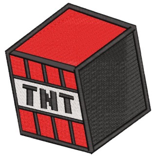 Minecraft TNT embroidery design - Embroidery Design