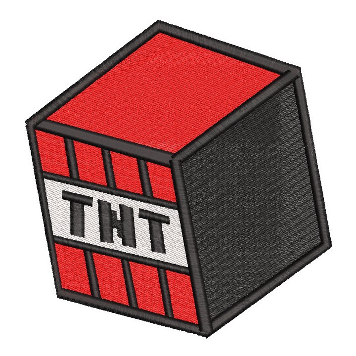 Minecraft TNT embroidery design - Embroidery Design