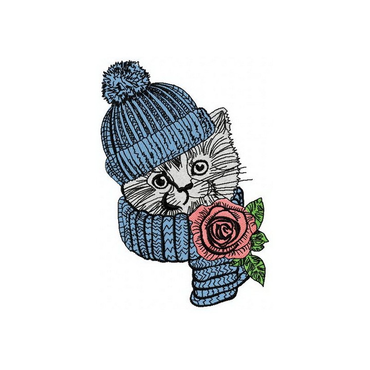 Pretty kitten 3 embroidery design - Embroidery Design