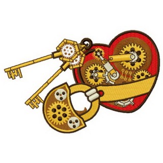 Mechanical heart 5 embroidery design - Embroidery Design
