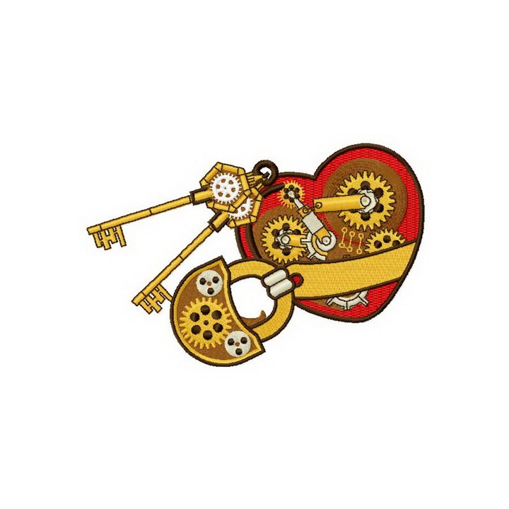 Mechanical heart 5 embroidery design - Embroidery Design