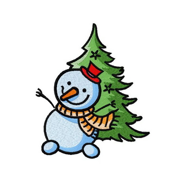 Happy snowman 3 embroidery design - Embroidery Design