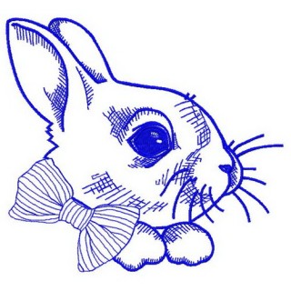 White bunny 5 embroidery design - Embroidery Design