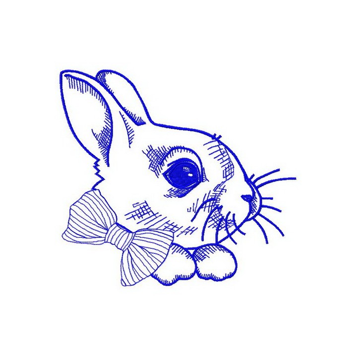 White bunny 5 embroidery design - Embroidery Design