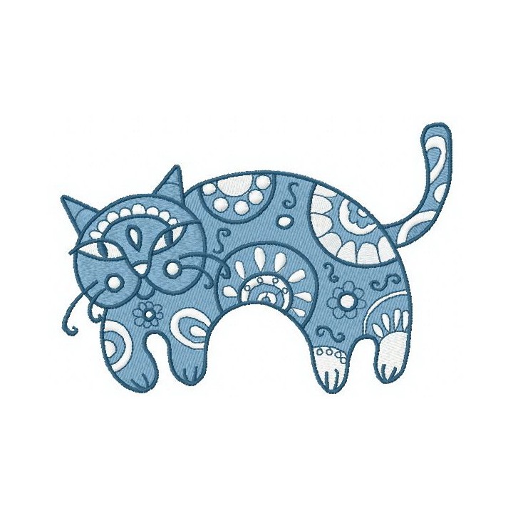 Ornamental cat 3 embroidery design - Embroidery Design