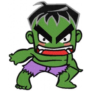 Incredible Hulk chibi 2 embroidery design - Embroidery Design
