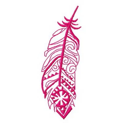 Feather 15 embroidery design preview showing detailed stitching pattern