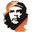 Che embroidery design featuring iconic portrait in stitched detail