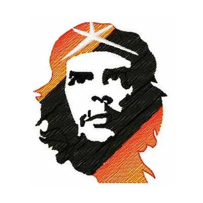 Che embroidery design featuring iconic portrait in stitched detail