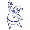 Santa Claus embroidery design with 'Present for You' text, digital stitching pattern preview
