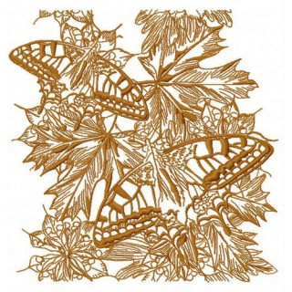 Autumn butterflies 2 embroidery design - Embroidery Design