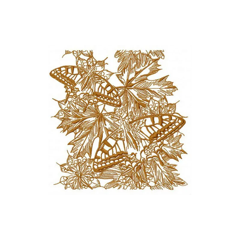 Autumn butterflies 2 embroidery design preview showing detailed stitching pattern