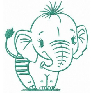 Elephant calf embroidery design - Embroidery Design