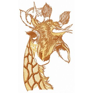 Sad giraffee embroidery design - Embroidery Design
