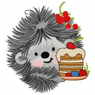 Hedgehog's birthday 6 embroidery design - Embroidery Design