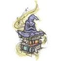 Magical Sorting Hat embroidery design featuring intricate details and vibrant colors, perfect for Harry Potter fans.
