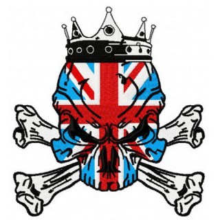 British skull 4 embroidery design - Embroidery Design
