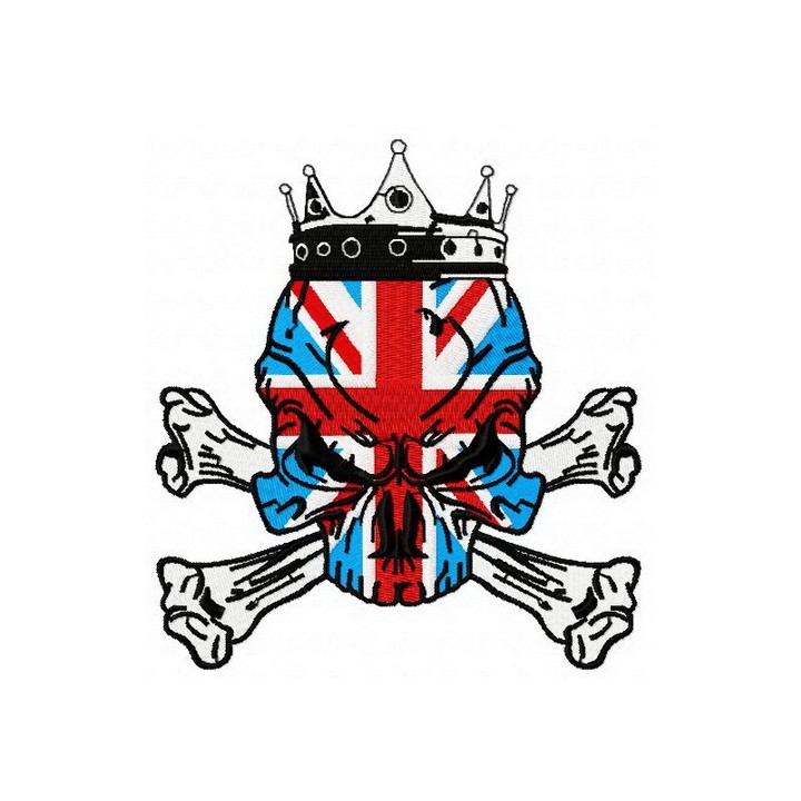 British skull 4 embroidery design - Embroidery Design