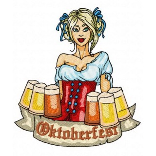 Oktoberfest girl 2 embroidery design - Embroidery Design