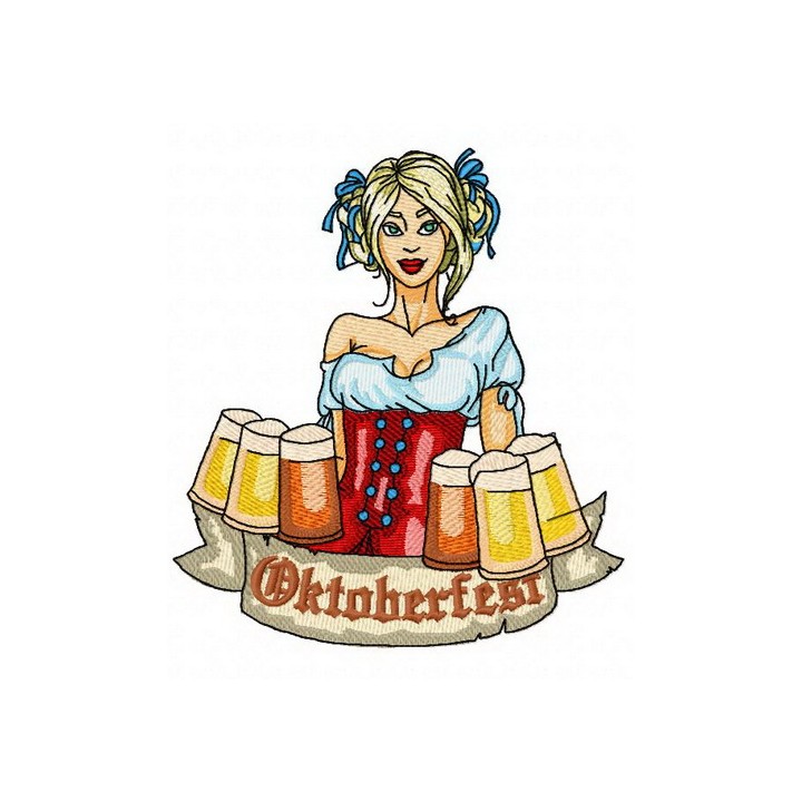 Oktoberfest girl 2 embroidery design - Embroidery Design