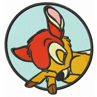Sleeping Bambi badge embroidery design - Embroidery Design