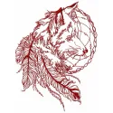 Fox and dreamcatcher embroidery design featuring a detailed fox illustration with ornamental dreamcatcher elements
