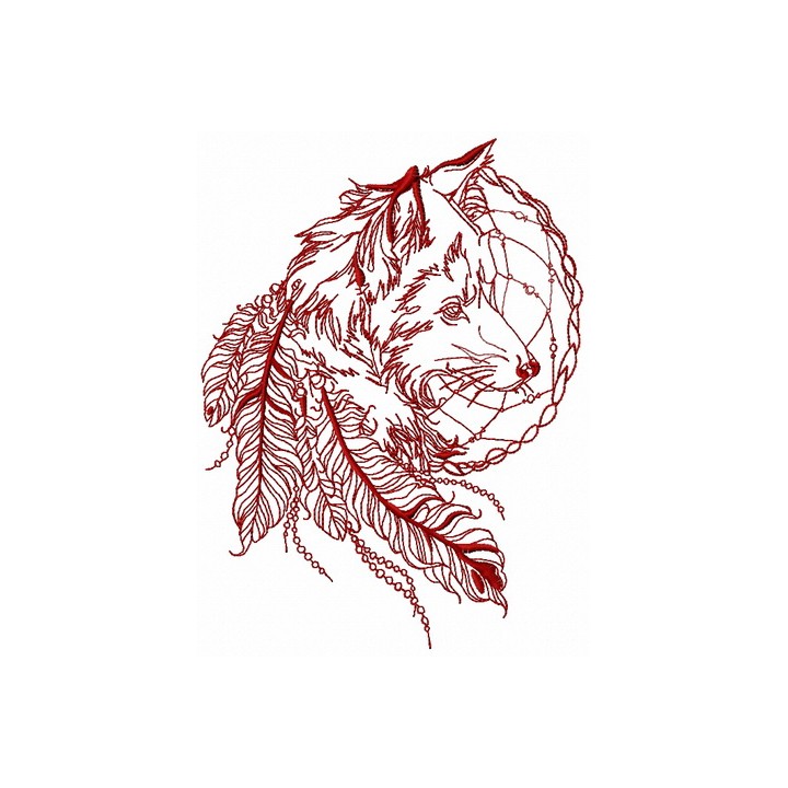 Fox and dreamcatcher 3 embroidery design - Embroidery Design