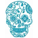Skull with floral pattern embroidery design preview