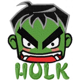 Incredible Hulk chibi 3 embroidery design - Embroidery Design
