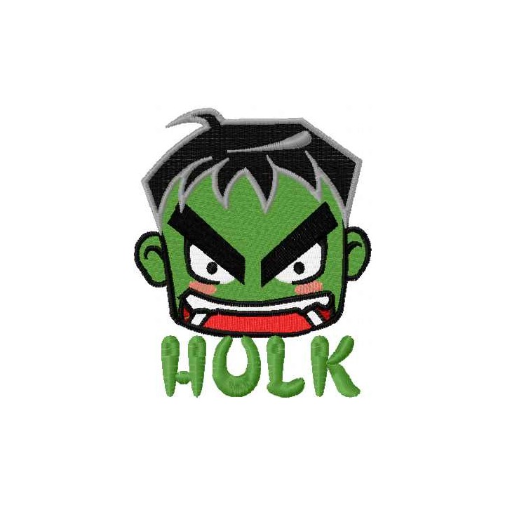 Incredible Hulk chibi 3 embroidery design - Embroidery Design