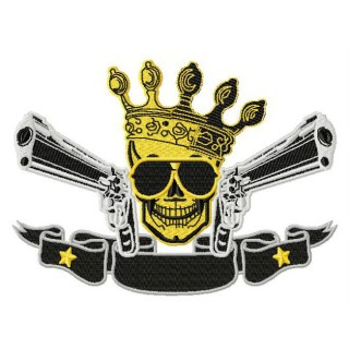Skull, crown, guns 2 embroidery design - Embroidery Design