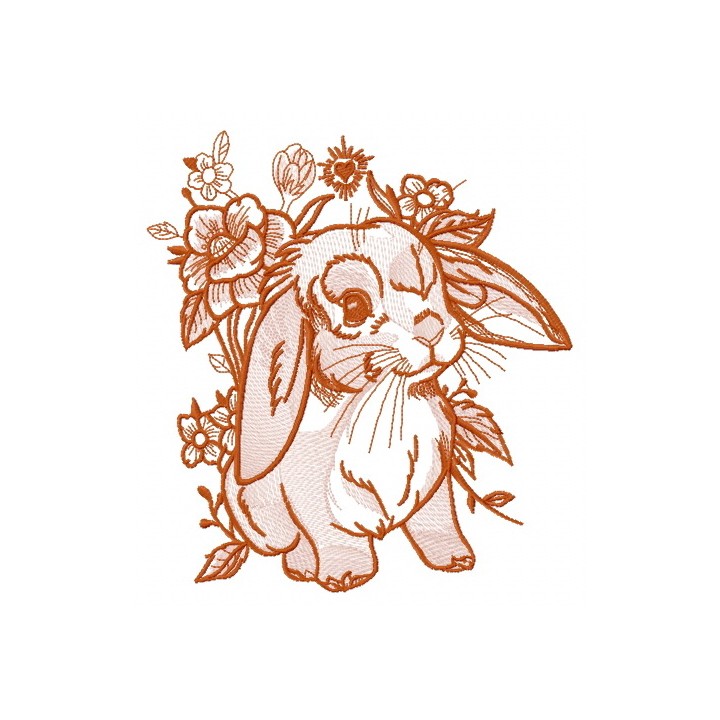 Lop-eared bunny 8 embroidery design - Embroidery Design