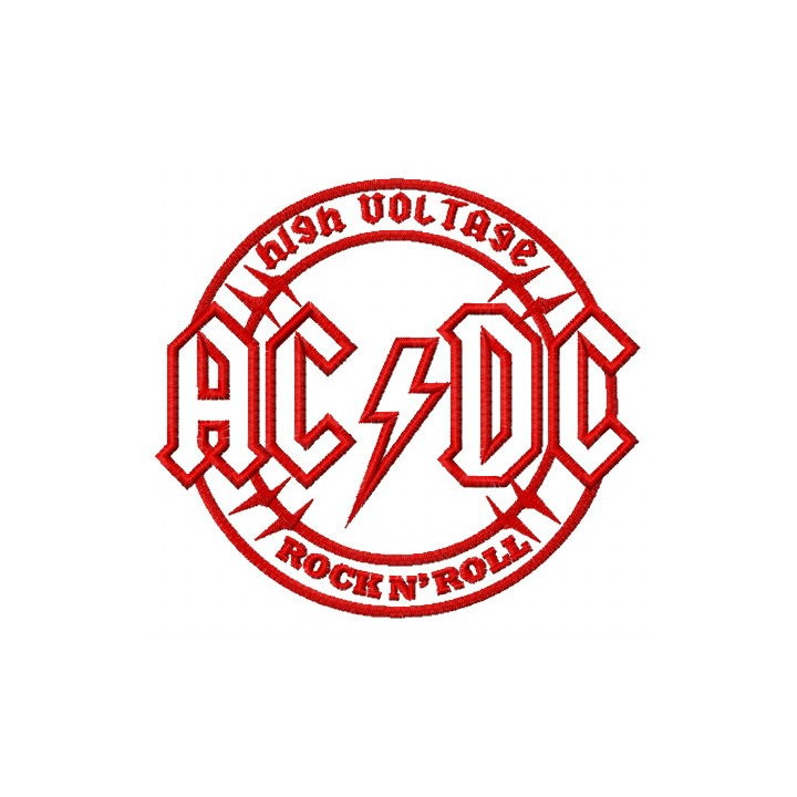 AC/DC alternative round logo embroidery design - Embroidery Design