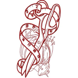 Scissors, measure and needle bar embroidery design - Embroidery Design