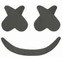 Marshmello smile embroidery design featuring the iconic DJ character's cheerful expression