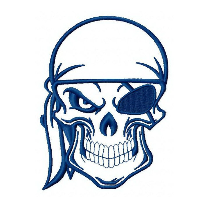Angry pirate's skull 4 embroidery design - Embroidery Design
