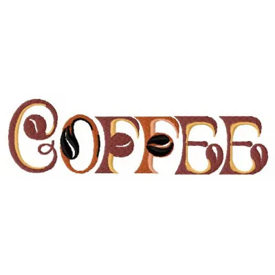 Coffee 5 embroidery design preview showing detailed stitching pattern for coffee-themed projects