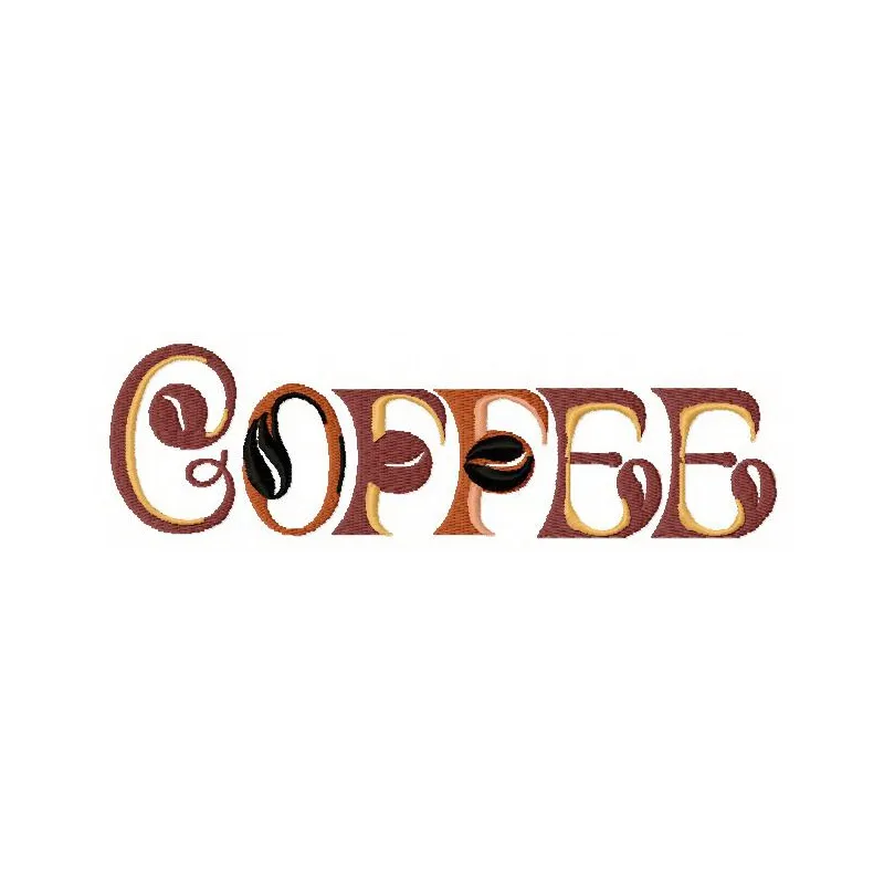 Coffee 5 embroidery design preview showing detailed stitching pattern for coffee-themed projects