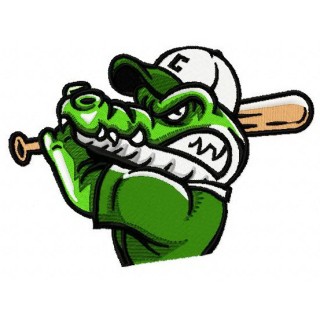Crocodiles baseball mascot 2 embroidery design - Embroidery Design