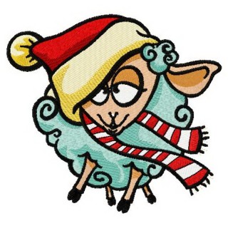 Christmas sheep embroidery design - Embroidery Design